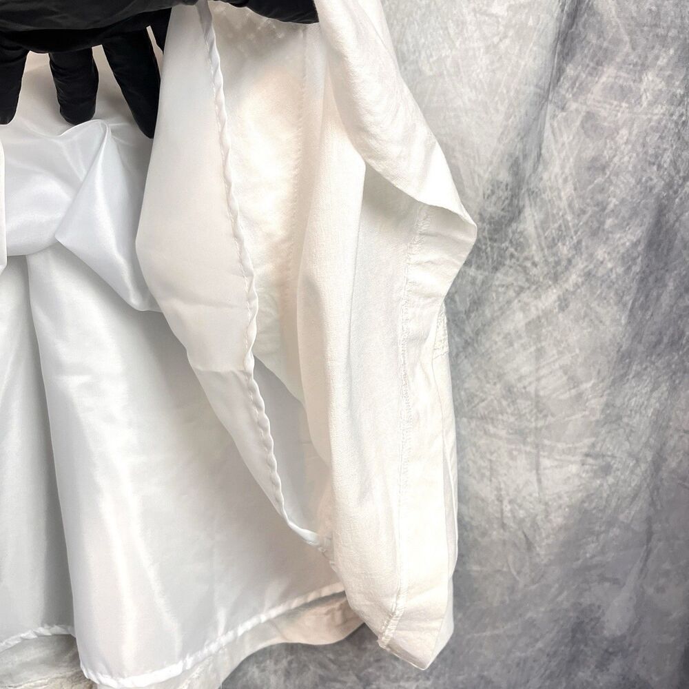 Carol Little White Linen Midi A-Line Skirt Size 10 Lace Trim Lined Cottagecore - Picture 5 of 14